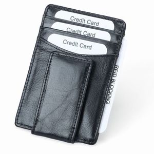 RFID Wallet Slim Money Clip Black ID Card Holder